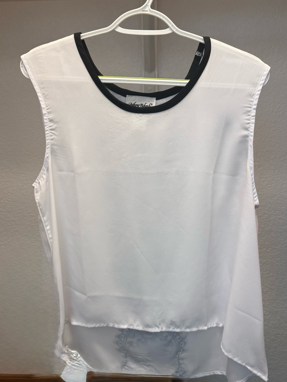 Anthony Richards White Sleeveless Camisole with Black Trim
